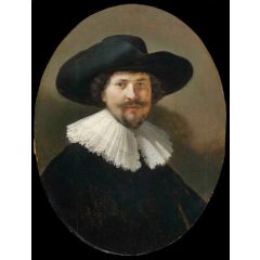 Portrait of a Man wearing a Black Hat Painting Reproduction