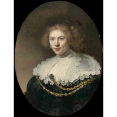 Portrait of a Woman Wearing a Gold Chain Painting Reproduction