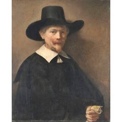 Portrait of a Man Holding Gloves Painting Reproduction