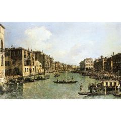 Grand Canal from the Campo Santa Sofia towards the Rialto Bridge Painting Reproduction