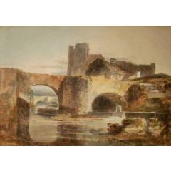 Brecon Bridge and Castle Painting Reproduction