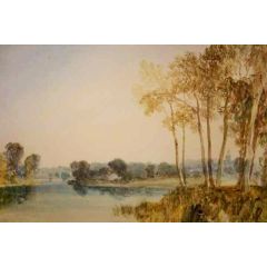Landscape with Trees by the River Thames Painting Reproduction