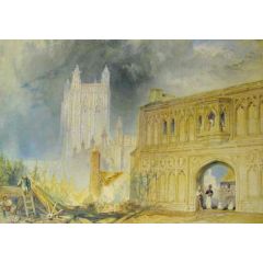 Malvern Abbey and Gate, Worcestershire Painting Reproduction