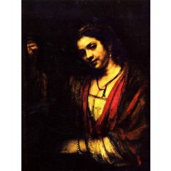 Woman in a Doorway, also known as Portrait of Hendrickje Stoffels Painting Reproduction