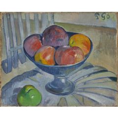 Fruit Dish on a Garden Chair Painting Reproduction