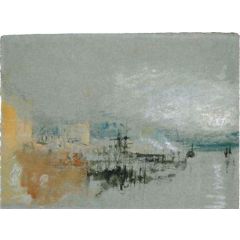 Shipping with buildings, Venice Painting Reproduction