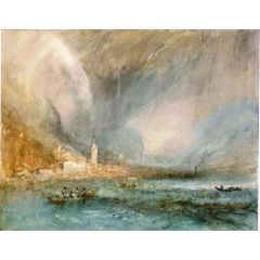 Flüelen from the Lake Painting Reproduction