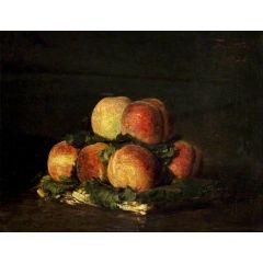 Basket of Peaches Painting Reproduction