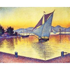 Saint-Tropez, the Port at Sunset Painting Reproduction