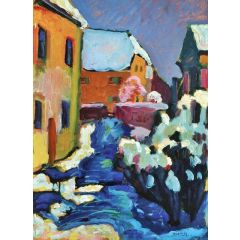 Kochel - Graveyard and Rectory Painting Reproduction