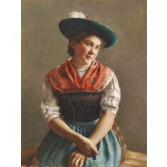 Girl in Sunday Dress Painting Reproduction