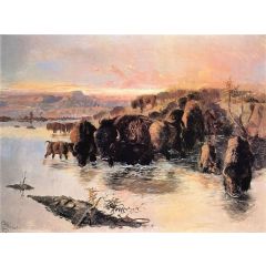 The Buffalo Herd Painting Reproduction
