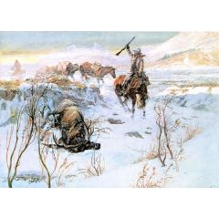 Christmas Dinner for the Men on the Trail(also known as The Prize Shot) Painting Reproduction