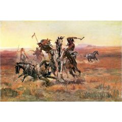 When Blackfeet and Sioux Meet Painting Reproduction