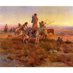 In the Wake of the Buffalo Hunters Painting Reproduction