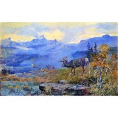 Deer Grazing Painting Reproduction