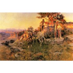 Watching for Wagons Painting Reproduction