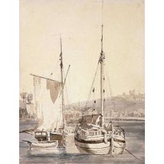 Old Dover Harbour Painting Reproduction