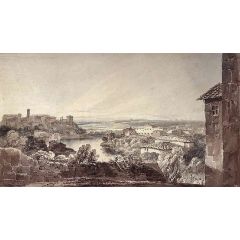 Rome, The Tiber with the Aventine on the Left Painting Reproduction