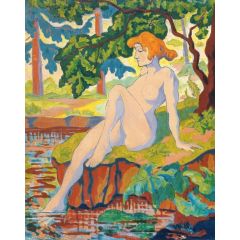 Bather Dipping Her Foot Painting Reproduction