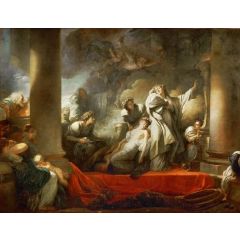 Coresus Sacrificing Himself to Save Callirhoe Painting Reproduction
