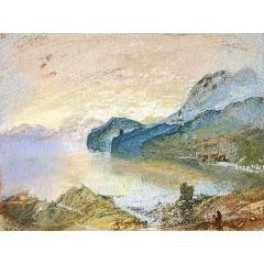 Lake Como looking towards Lecco Painting Reproduction