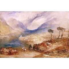 Llanberis Lake and Snowdon - Caernarvon, Wales Painting Reproduction