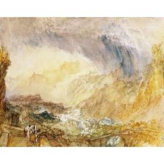 The St Gothard Pass at the Devil’s Bridge Painting Reproduction