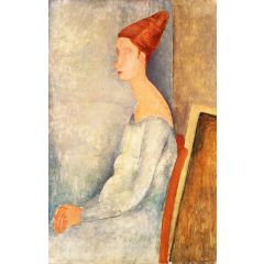 Portrait of Jeanne Hebuterne Seated in Profile Painting Reproduction