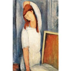 Portrait of Jeanne Hebuterne, Left Arm Behind Her Head Painting Reproduction