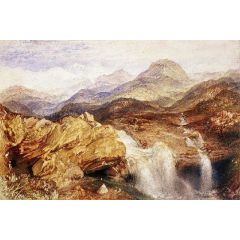 Falls near the Source of the Jumna in the Himalayas Painting Reproduction