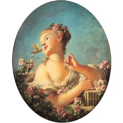 Young Girl Freeing a Bird Painting Reproduction