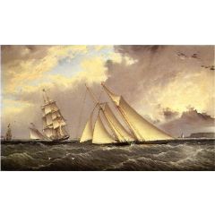 The ’Dauntless’ off Sandy Hook Painting Reproduction