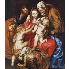 The Holy Family with Saint Elizabeth, Saint John and a Dove Painting Reproduction