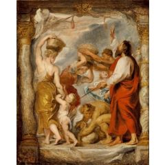 The Israelites Gathering Manna in the Desert Painting Reproduction