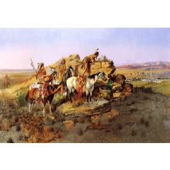 Watching the Settlers Painting Reproduction