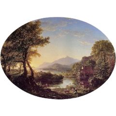 The Old Mill at Sunset Painting Reproduction