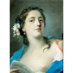 The Singer Faustina Bordoni (1697-1781) with a Musical Score Painting Reproduction