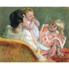 Mother and Children Painting Reproduction
