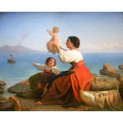 Homecoming Of A Neapolitan Fisherman Painting Reproduction
