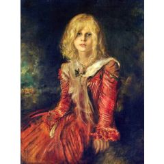 Portrait of Marion Lenbach Painting Reproduction