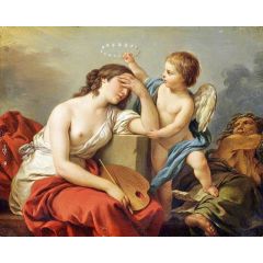 Love Consoling Painting from the Critics of her Enemies Painting Reproduction