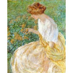 The Yellow Flower, also known as The Artist’s Wife in the Garden Painting Reproduction