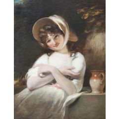 Portrait of an Unknown Girl in a White Dress Painting Reproduction