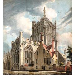 Bristol Cathedral from College Green Painting Reproduction