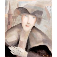 Young Woman with White Glove(also known as Portrait of Marguerite Budry, Wife of Paul Budry) Painting Reproduction