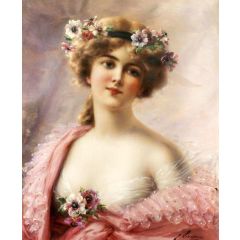 Young Girl with Anemones Painting Reproduction