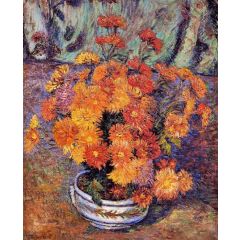 Vase of Chrysanthemums Painting Reproduction