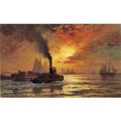 New York Harbor Painting Reproduction