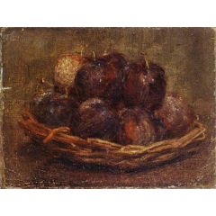 A Basket of Plums Painting Reproduction